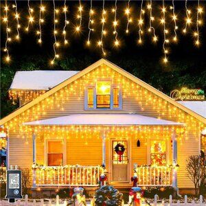66ft 640 LED Icicle Christmas Lights Outdoor 8 Modes Icicle Light with 120 Drops